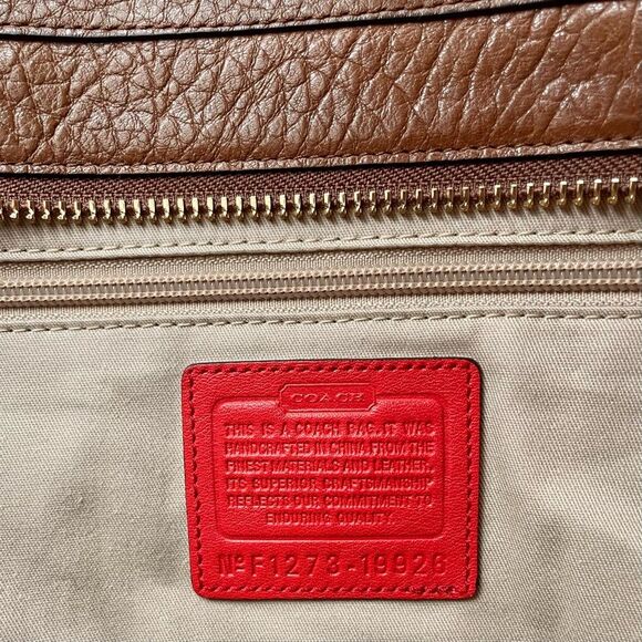 Coach Legacy Textured Leather Medium Candace Carryall Tote Brown Carnelian - Picture 3 of 13